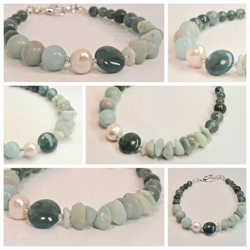 HEALING & BALANCE * BLUE AGATE * AMAZONITE * PEARL * INDIA AGATE * FANCY JASPER